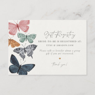 Boho Butterfly Gift Registry uitnodiging invoegen Informatiekaartje