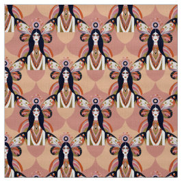 Boho Butterfly Goddess Retro Aarde Tonen Stof