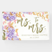 Boho Butterfly Hydrangea Vrijgezellenfeest Achterg Spandoek (Horizontaal)