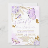 Boho Butterfly Kisses Baby shower Invitation Kaart (Voorkant)