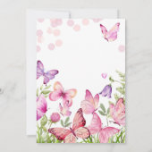 Boho Butterfly Kisses Pink Girl Baby shower Kaart (Achterkant)