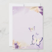 Boho Butterfly Lavender Paars Floral Baby shower Kaart (Achterkant)