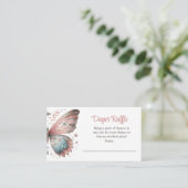 Boho Butterfly Luier Raffle Ticket – Blush Pink Informatiekaartje (Staand voorkant)