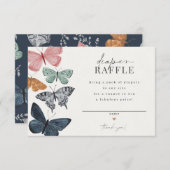 Boho Butterfly Luier Raffle uitnodiging invoegen Informatiekaartje (Voorkant / Achterkant)