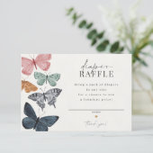 Boho Butterfly Luier Raffle uitnodiging invoegen Informatiekaartje (Staand voorkant)