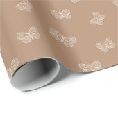 Boho Butterfly Modern Baby Girl Neutral Tan Brown Cadeaupapier (Rol Hoek)