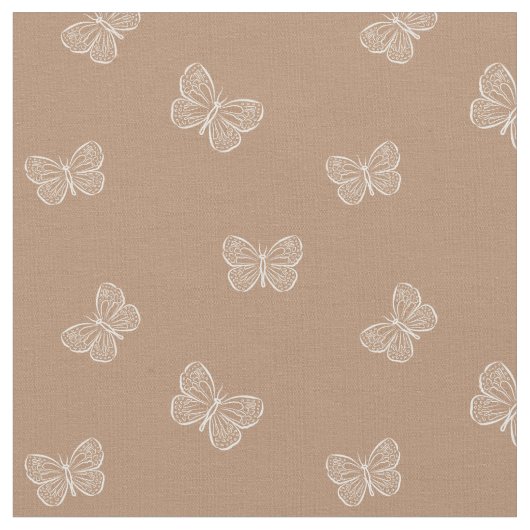 Boho Butterfly Modern Girly Spring Animal Brown Stof (Close Up)