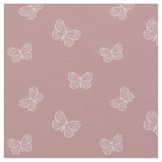 Boho Butterfly Modern Girly Spring Animal Mauve Stof (Close Up)