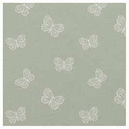 Boho Butterfly Modern Girly Spring Animal Sage Stof