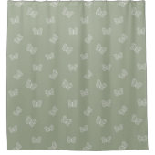 Boho Butterfly Pattern Neutral Modern Sage Green Douchegordijn (Voorkant)