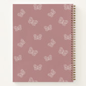 Boho Butterfly Pattern School Girls Name Mauve Notitieboek (Achterkant)