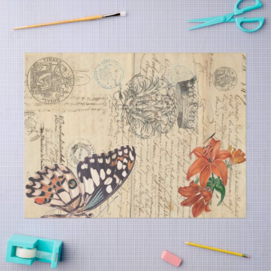 Boho Butterfly Right Decoupage Tissuepapier (Craft)