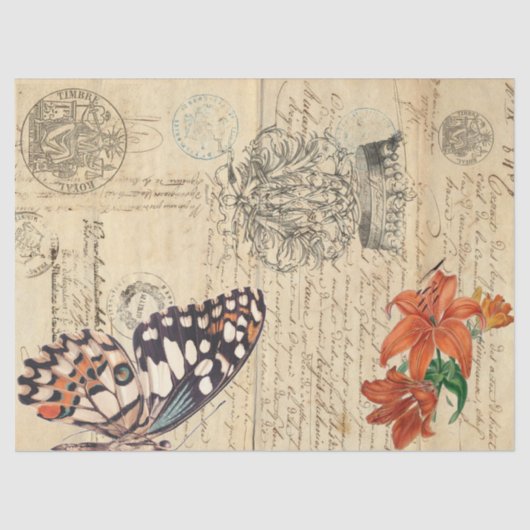 Boho Butterfly Right Decoupage Tissuepapier (Voorkant)