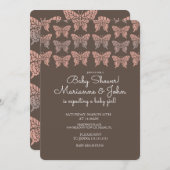 Boho Butterfly roze en bruin Baby shower Kaart (Voorkant / Achterkant)