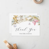 Boho Butterfly Shower Hartelijk dank Noteer Kaart Notitiekaartje (Voorkant / Achterkant in situ)