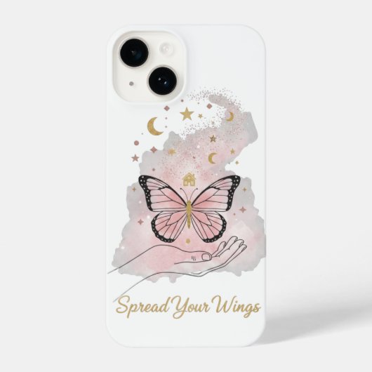 Boho Butterfly "Spread Your Wings" iPhone Case Hoesje (Achterkant)