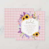 Boho Butterfly Sunflower Lijst Pink Vrijgezellenfe Kaart (Voorkant / Achterkant)