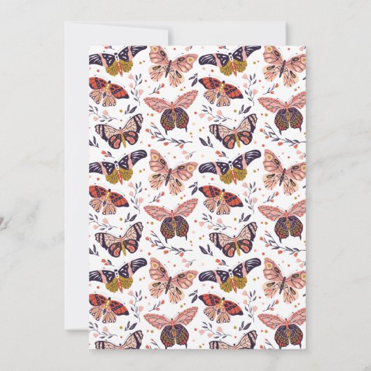 Boho Butterfly Tweede verjaardag uitnodiging (Achterkant)