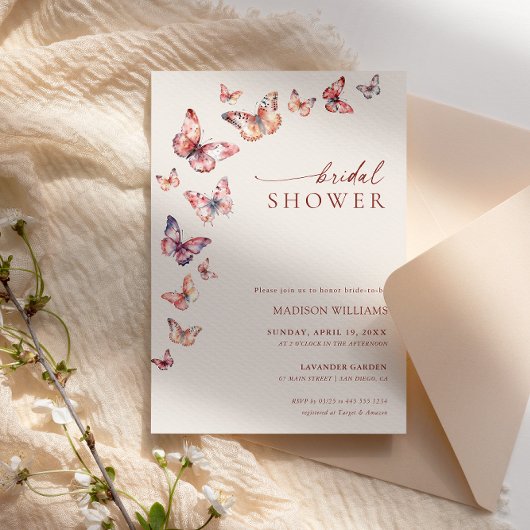 Boho Butterfly Vrijgezellenfeest Kaart