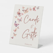 Boho Butterfly Vrijgezellenfeest Kaarten & Cadeaus Reclamebord Met Voetstuk (Voorkant)
