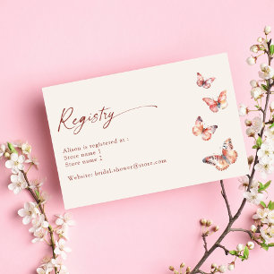Boho Butterfly Vrijgezellenfeest Registry Kaart