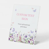 Boho Butterfly Wildflower Baby shower Aangepast Reclamebord Met Voetstuk (Voorkant)