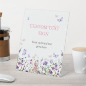 Boho Butterfly Wildflower Baby shower Aangepast Reclamebord Met Voetstuk (Insitu)