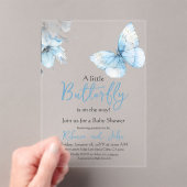 Boho Butterfly Wildflower Floral Boy Baby Shower Acryl Uitnodigingen (Insitu (Draagbaar))