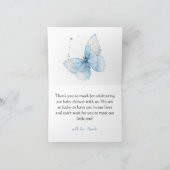 Boho Butterfly Wildflower Floral Boy Baby Shower Bedankkaart (Binnen)