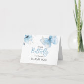 Boho Butterfly Wildflower Floral Boy Baby Shower Bedankkaart (Voorkant)
