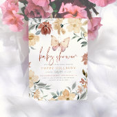 Boho Butterfly Wildflower Garden Girl Baby shower Kaart