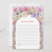 Boho Butterfly Wildflower Time Capsule Note Kaart (Voorkant)