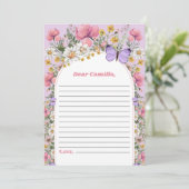 Boho Butterfly Wildflower Time Capsule Note Kaart (Staand voorkant)