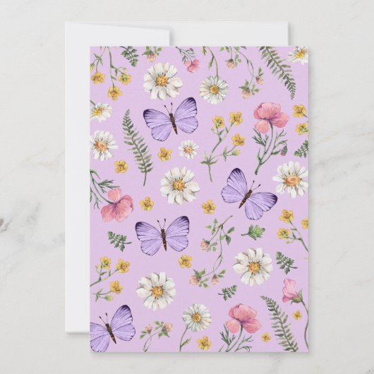 Boho Butterfly Wildflower Time Capsule Note Kaart (Achterkant)