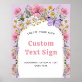 Boho Butterfly Wildflower Verjaardag 16x20 teken Poster (Voorkant)