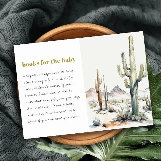 Boho Cacti Desert Landschapsboeken voor Baby showe Informatiekaartje