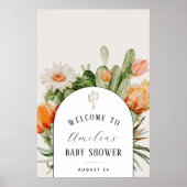 Boho Cactus Arch Baby shower Welkom Poster (Voorkant)