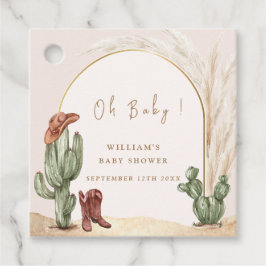 Boho Cactus Arch Desert Cowboy Baby shower Bedankjes Labels