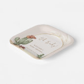 Boho Cactus Arch Desert Cowboy Baby shower Papieren Bordje (Gebogen)