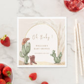 Boho Cactus Arch Desert Cowboy Baby shower Servet (Insitu)