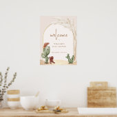 Boho Cactus Arch Desert Cowboy Baby shower Welkom Poster (Keuken)