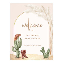 Boho Cactus Arch Desert Cowboy Baby shower Welkom
