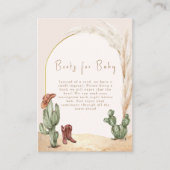 Boho Cactus Arch Desert Cowboy Boeken Baby shower Informatiekaartje (Voorkant)