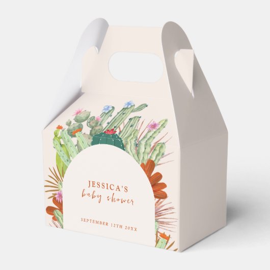 Boho Cactus Arch Desert Pampas Baby shower Bedankdoosjes (Achterkant)