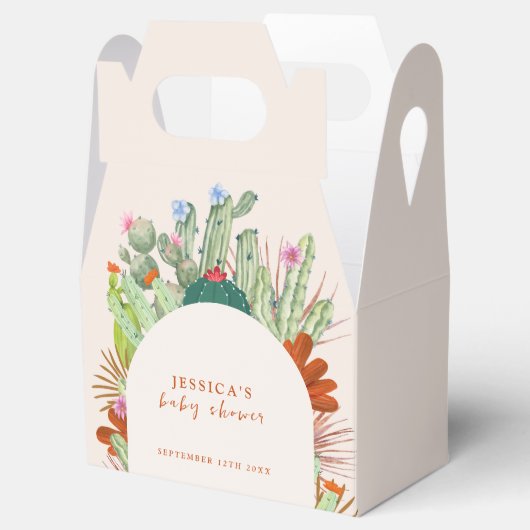 Boho Cactus Arch Desert Pampas Baby shower Bedankdoosjes (Geopend)