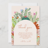 Boho Cactus Arch Desert Pampas Baby shower Bedankkaart (Voorkant)