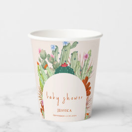 Boho Cactus Arch Desert Pampas Baby shower Papieren Bekers