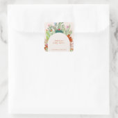 Boho Cactus Arch Desert Pampas Baby shower Vierkante Sticker (Tas)