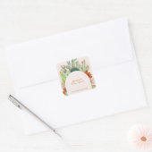 Boho Cactus Arch Desert Pampas Baby shower Vierkante Sticker (Envelop)