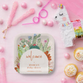 Boho Cactus Arch Desert Pampas Baby shower Welkom Papieren Bordje (Feest)
